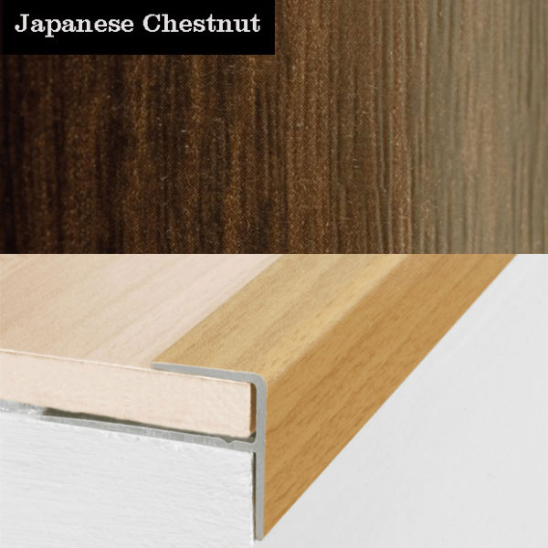 Aluminium Push-In Profile Wood Effect Stair Nosing Edge Trim