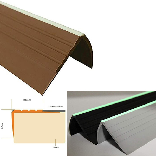 PVC Anti Slip Bullnose Stair Nosing Rubber Angle Step Edge