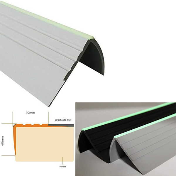 PVC Anti Slip Bullnose Stair Nosing Rubber Angle Step Edge