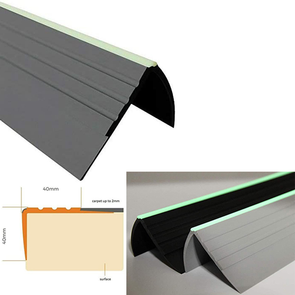 PVC Anti Slip Bullnose Stair Nosing Rubber Angle Step Edge