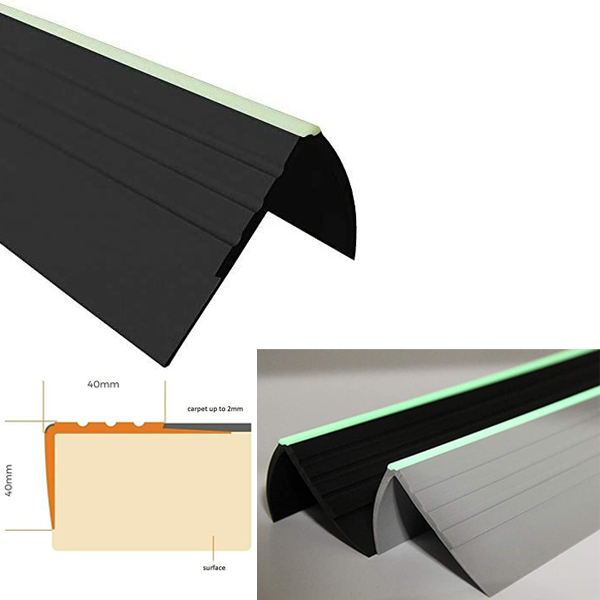 PVC Anti Slip Bullnose Stair Nosing Rubber Angle Step Edge