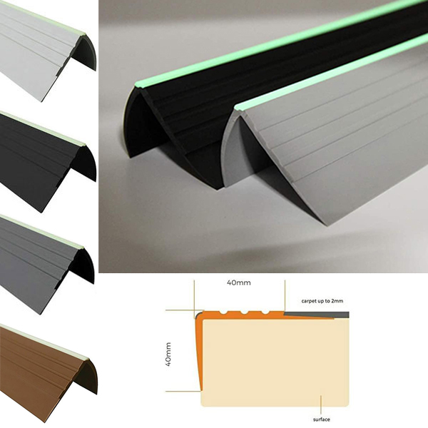 PVC Anti Slip Bullnose Stair Nosing Rubber Angle Step Edge