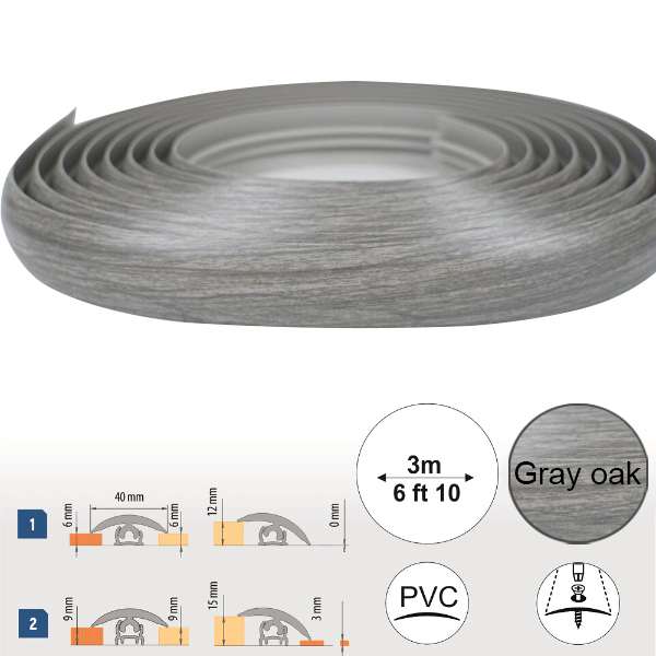PVC Flexible Door Threshold Transition Strip for Flooring