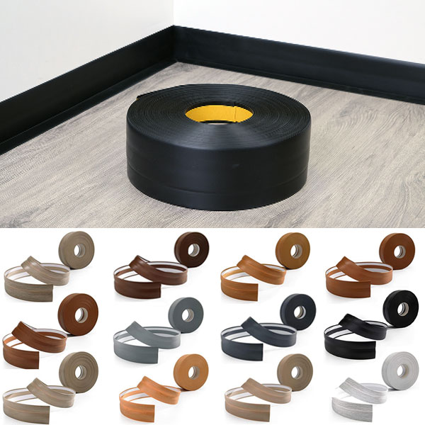 PVC Self Adhesive Flexible Skirting Board Strip For Floor Wall Joint