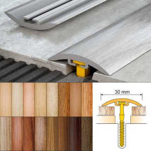 PVC Floor Threshold Trim 30mm Wide for Laminate, Vinyl, Carpet and Tiled floors