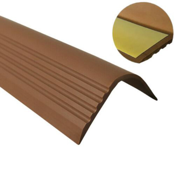 PVC Self Adhesive Anti Slip Bullnose Stair Nosing Rubber Angle Step Edge 