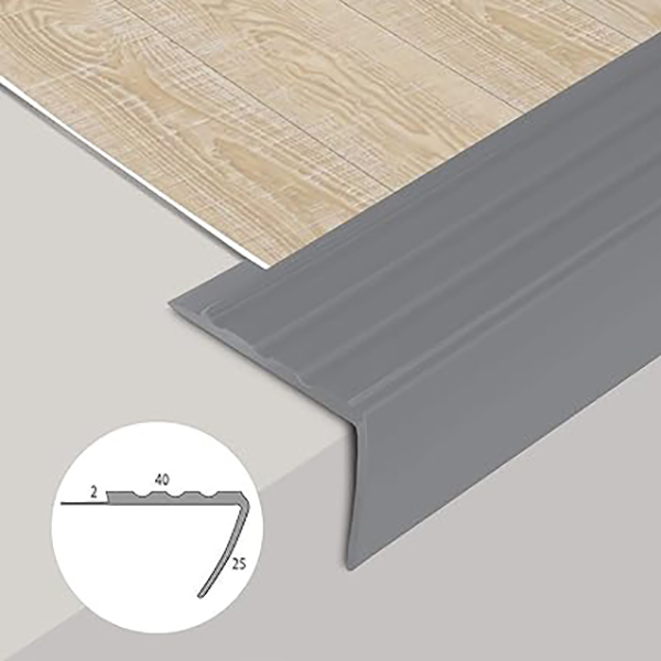 PVC L Shape Stair Nosing Edge Trim Profile For All Flooring Types