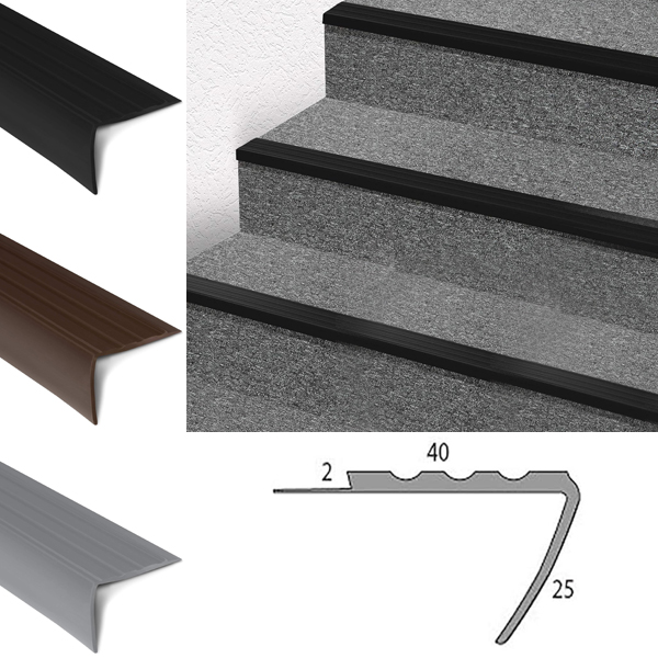 PVC L Shape Stair Nosing Edge Trim Profile For All Flooring Types