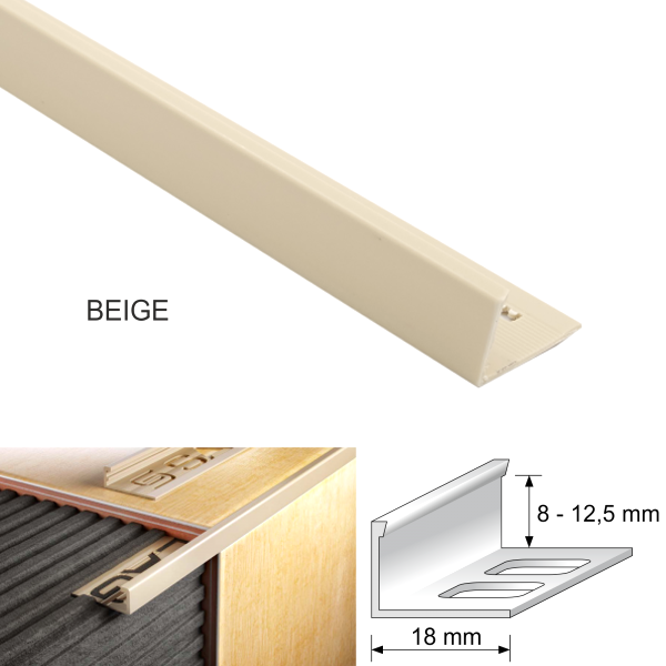 PVC L Shaped Straight Edge Tile Trim For Wooden Flooring