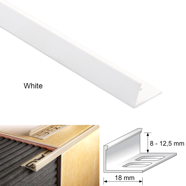 PVC L Shaped Straight Edge Tile Trim For Wooden Flooring