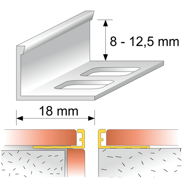 PVC L Shaped Straight Edge Tile Trim For Wooden Flooring