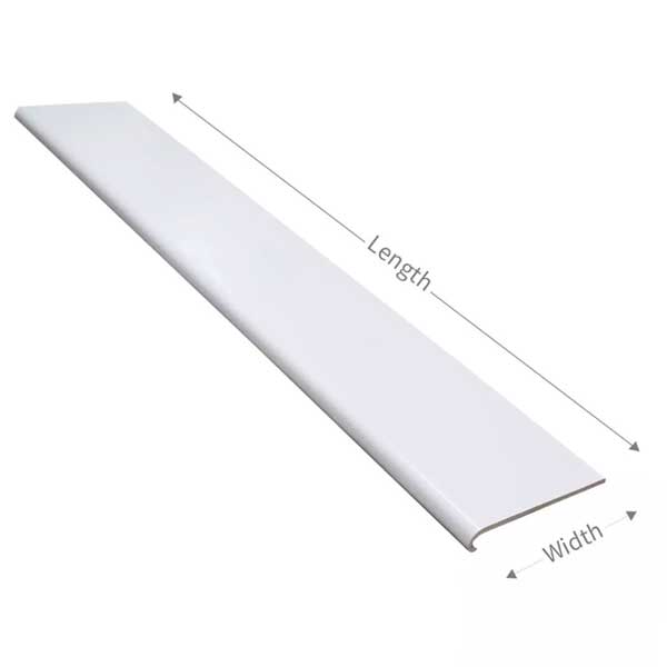  PVC Window Cill 1.25m Bullnose Capping Board Internal Plastic Cover