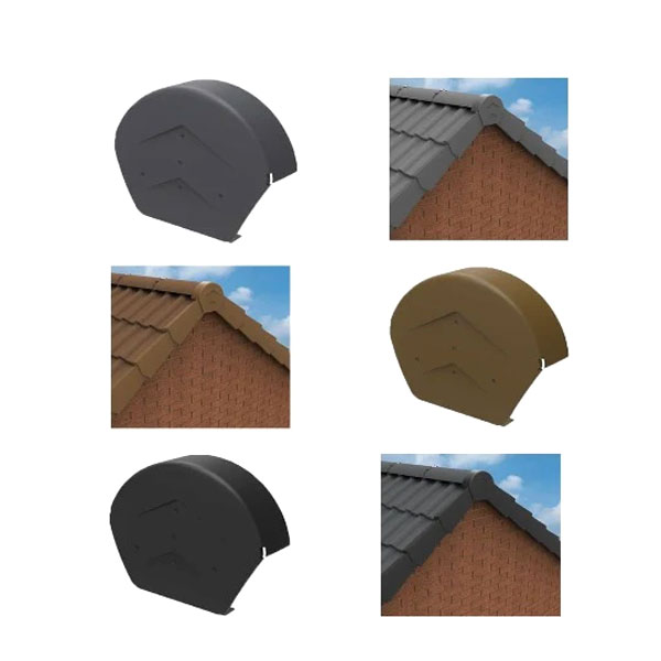 Ridge End Cap for Dry Verge UV Safe Systems