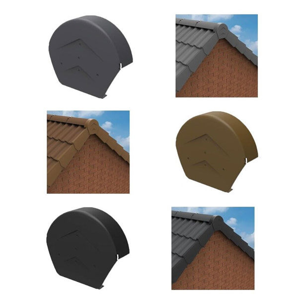 Round Ridge End Weatherproof Dry Verge Roof Kit 