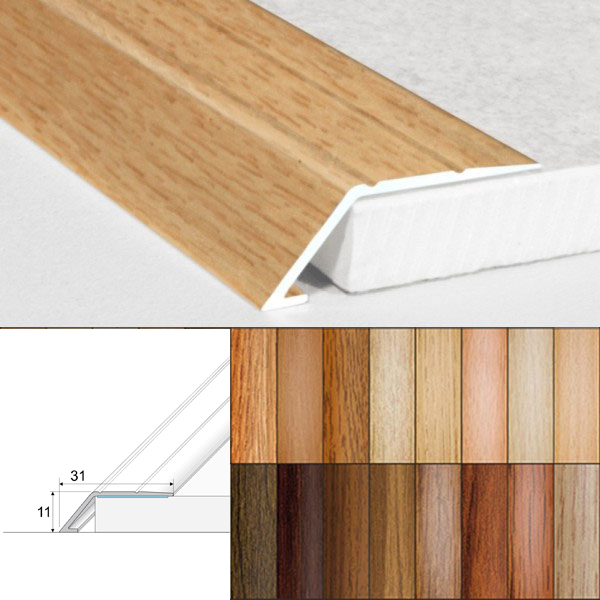 Self Adhesive Aluminium Door Threshold Ramp with Wood Effect
