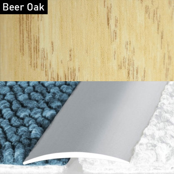 Self Adhesive Aluminium Door Threshold Wood Effect Flat Strip