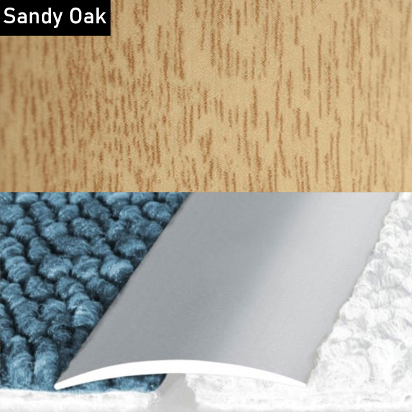 Self Adhesive Aluminium Door Threshold Wood Effect Flat Strip