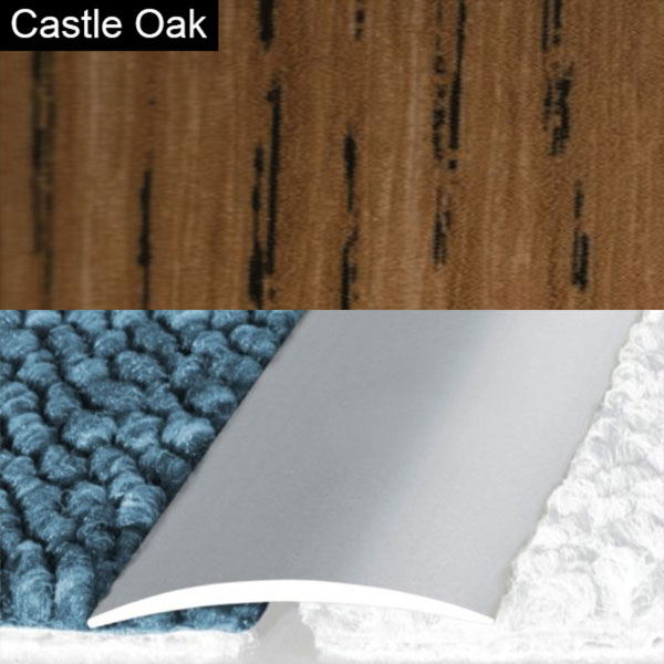 Self Adhesive Aluminium Door Threshold Wood Effect Flat Strip
