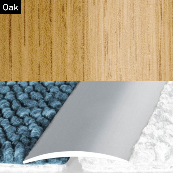 Self Adhesive Aluminium Door Threshold Wood Effect Flat Strip