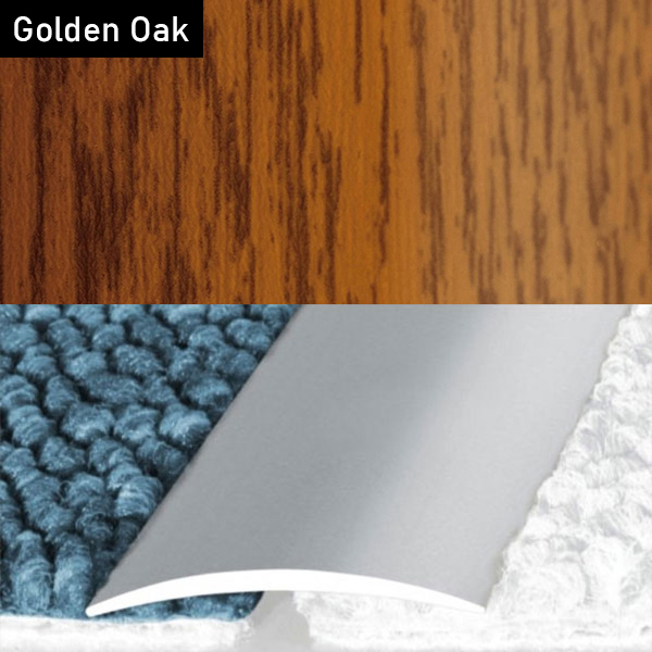 Self Adhesive Aluminium Door Threshold Wood Effect Flat Strip
