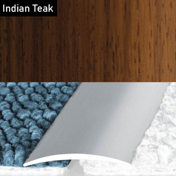Self Adhesive Aluminium Door Threshold Wood Effect Flat Strip