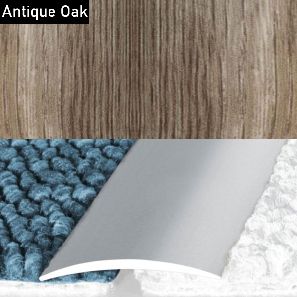 Self Adhesive Aluminium Door Threshold Wood Effect Flat Strip