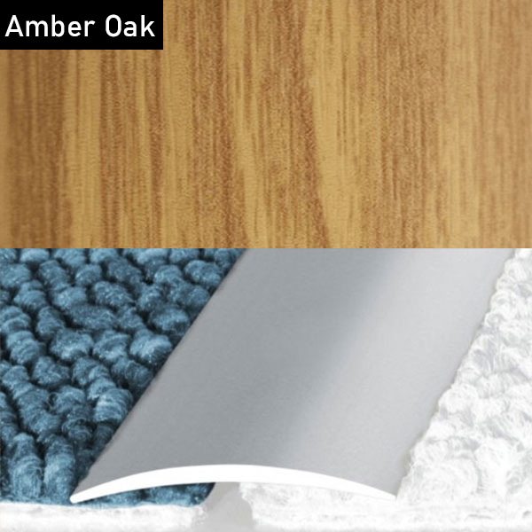 Self Adhesive Aluminium Door Threshold Wood Effect Flat Strip