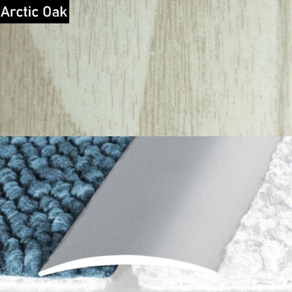 Self Adhesive Aluminium Door Threshold Wood Effect Flat Strip