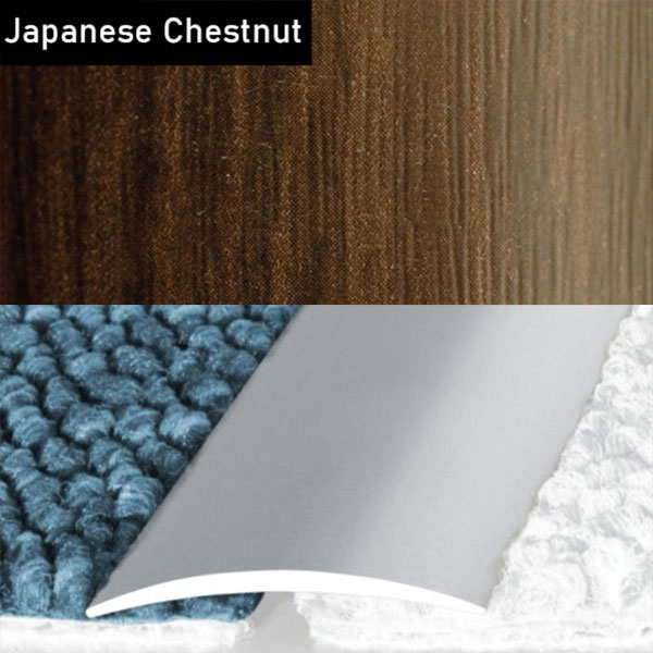 Self Adhesive Aluminium Door Threshold Wood Effect Flat Strip