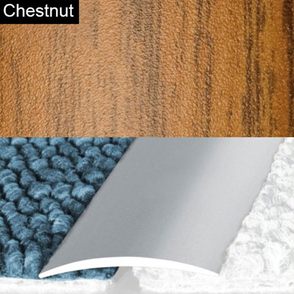 Self Adhesive Aluminium Door Threshold Wood Effect Flat Strip