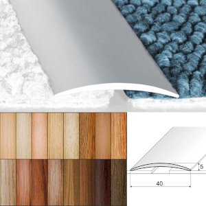 Self Adhesive Aluminium Door Threshold Wood Effect Flat Strip