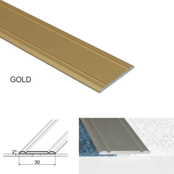 Self Adhesive Aluminium Flat Door Threshold For Wooden & Laminate Flooring