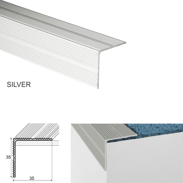 Aluminium Self Adhesive Stair Nosing Trim for Edge Protection