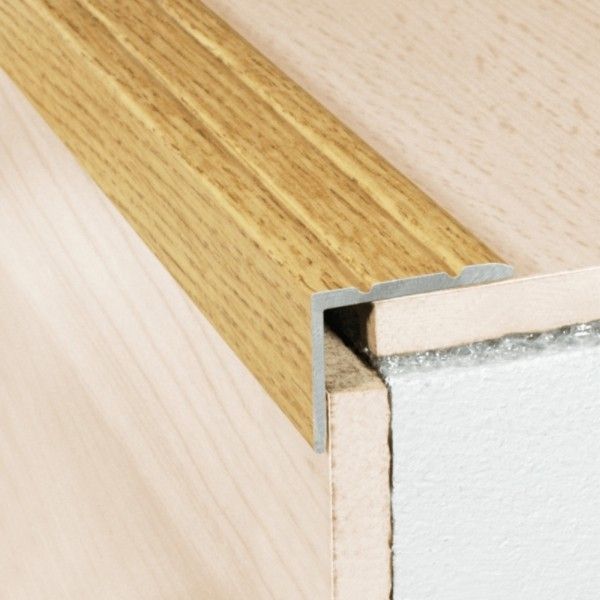 Self Adhesive Non Slip Aluminium Wood Effect Stair Nosing Edge Trim 