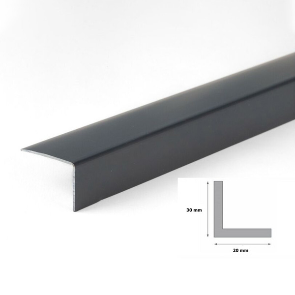 Unequal Anthracite Plastic Pvc Corner 90 Degree Angle Trim 1m Long