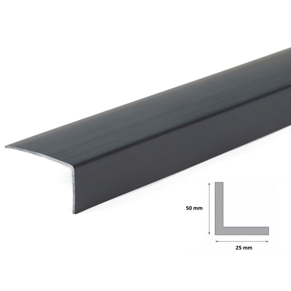 Unequal Anthracite Plastic Pvc Corner 90 Degree Angle Trim 1m Long