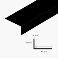 Unequal Plastic PVC Corner 90 Degree Angle Trim Black 2.5m Long