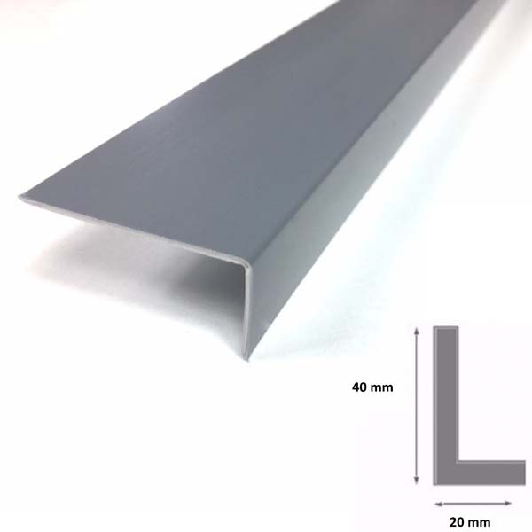 Unequal Gray Plastic PVC Corner 90 Degree Angle Trim 2.5m Long