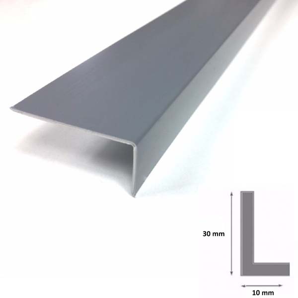 Unequal Gray Plastic PVC Corner 90 Degree Angle Trim 2.5m Long