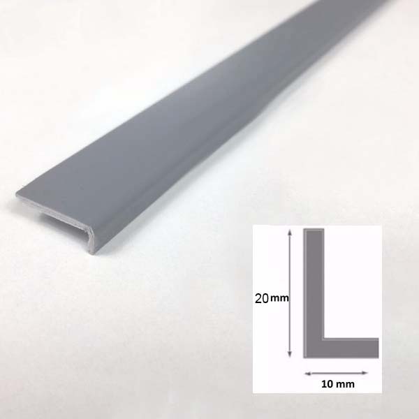 Unequal Gray Plastic PVC Corner 90 Degree Angle Trim 2.5m Long