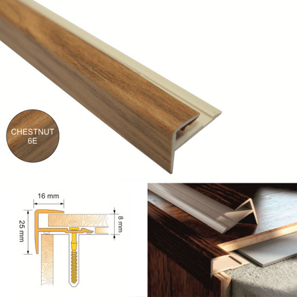 UPVC Push-In Stair Nosing Edge for Step Protection