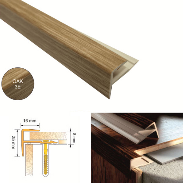 UPVC Push-In Stair Nosing Edge for Step Protection