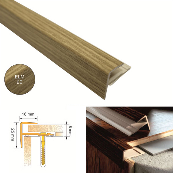 UPVC Push-In Stair Nosing Edge for Step Protection