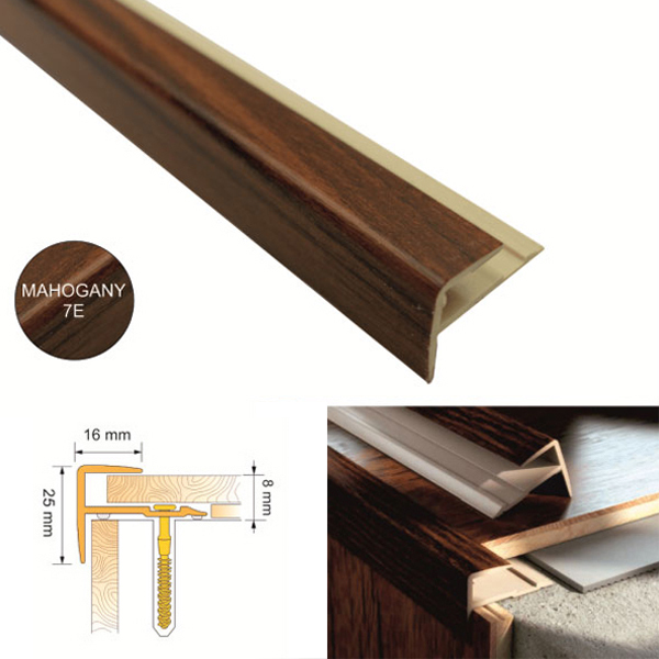 UPVC Push-In Stair Nosing Edge for Step Protection