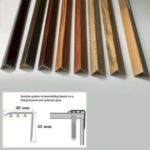 UPVC Wood Effect Stair Nosing Edge Trim 25mm x 25mm