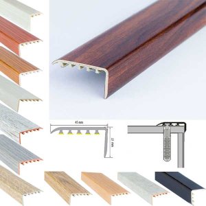 UPVC Wood Effect Stair Nosing Edge Trim 45mm x 22mm