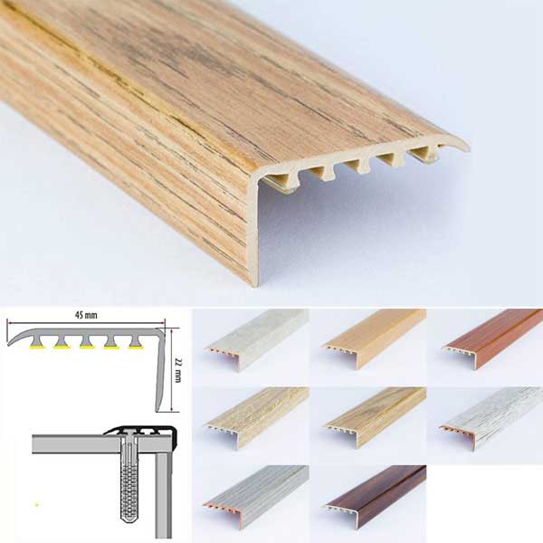 UPVC Wood Effect Stair Nosing Trim for Wooden Floors