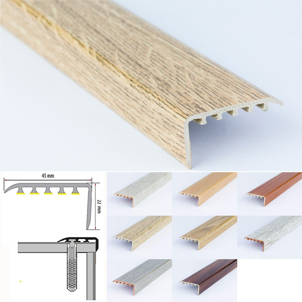 UPVC Wood Effect Stair Nosing Trim for Wooden Floors
