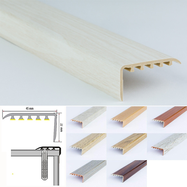 UPVC Wood Effect Stair Nosing Trim for Wooden Floors