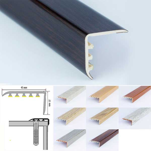 UPVC Wood Effect Stair Nosing Trim for Wooden Floors
